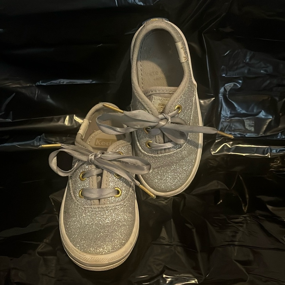 Kids silver Kate spade keds.